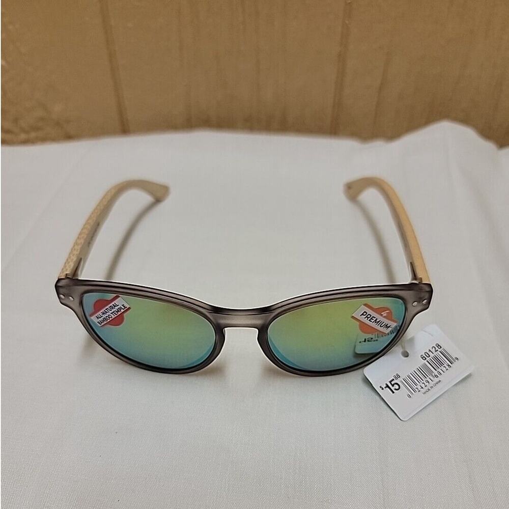 Piranha Premium 4 Sunglasses All-Natural Bamboo Temple Style # 60128